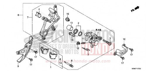 ETRIER DE FREIN ARRIERE CRF250RF de 2015